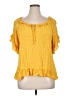 BILA Yellow Short Sleeve Blouse Size XL - photo 1
