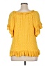 BILA Yellow Short Sleeve Blouse Size XL - photo 2