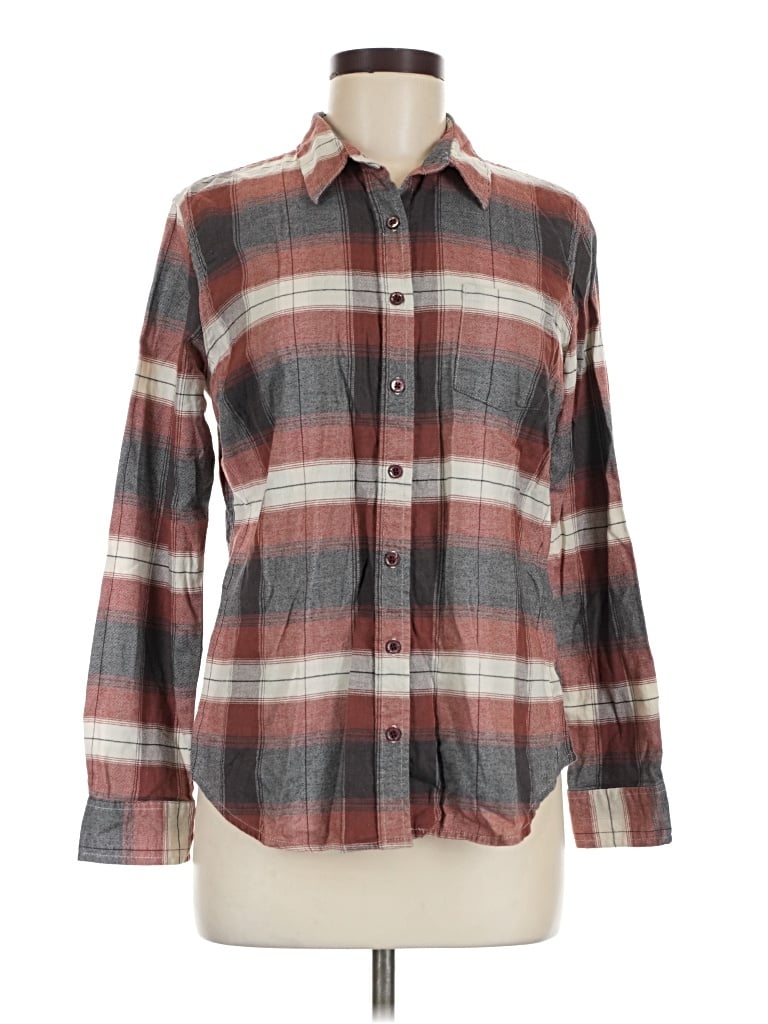Pre-owned Weatherproof Long Sleeve Button Down Shirt In Brown