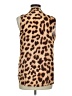 Equipment 100% Silk Animal Print Brown Sleeveless Silk Top Size M - photo 2