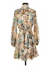 Unbranded 100% Polyester Print Tan Casual Dress Size S - photo 1