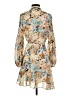 Unbranded 100% Polyester Print Tan Casual Dress Size S - photo 2