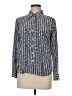 Boden 100% Silk Chevron-herringbone Blue Long Sleeve Silk Top Size 8 (petite) - photo 1