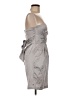 Snap 100% Polyester Metallic Silver Cocktail Dress Size 7 - photo 4