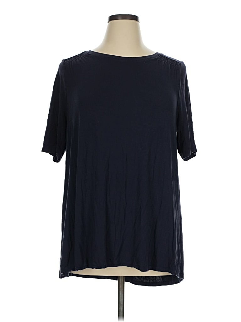 Pre-owned Lane Bryant Short Sleeve T-shirt In Blue