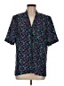Doncaster Collection 100% Polyester Floral Black Short Sleeve Blouse Size 8 - photo 1