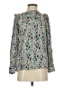 Reiss 100% Viscose Tweed Teal Blue Long Sleeve Blouse Size 4 - photo 1