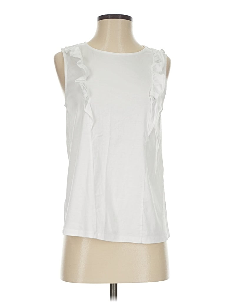 Pre-owned Ann Taylor Sleeveless Blouse In White
