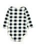 Hb 100% Cotton Checkered-gingham Blue Long Sleeve Onesie Size 3-6 mo - photo 2