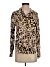 Mystree 100% Rayon Animal Print Brown Long Sleeve Blouse Size S - photo 1