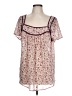 Torrid 100% Polyester Burgundy Short Sleeve Blouse Size Lg Plus (0) - photo 1