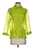 MULTIPLES Green 3/4 Sleeve Button-Down Shirt Size S - photo 1