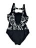 Christina Graphic Black One Piece Swimsuit Size 12 - photo 2