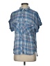 Bella Dahl Plaid Blue Short Sleeve Button-Down Shirt Size S - photo 1