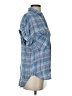 Bella Dahl Plaid Blue Short Sleeve Button-Down Shirt Size S - photo 4