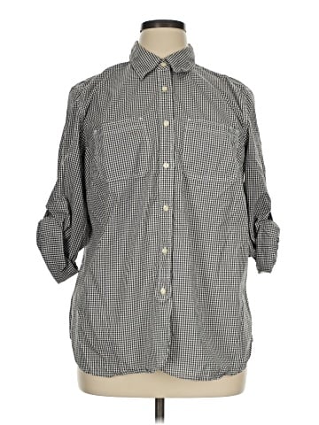Lauren Jeans Co. 3/4 Sleeve Button-Down Shirt (view 1)