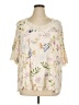 Solitaire 100% Rayon Ivory 3/4 Sleeve Blouse Size 1X - photo 1