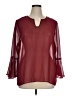 New Directions 100% Polyester Burgundy 3/4 Sleeve Blouse Size XL - photo 1