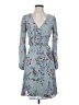 Just Fab 100% Polyester Print Blue Casual Dress Size S - photo 1