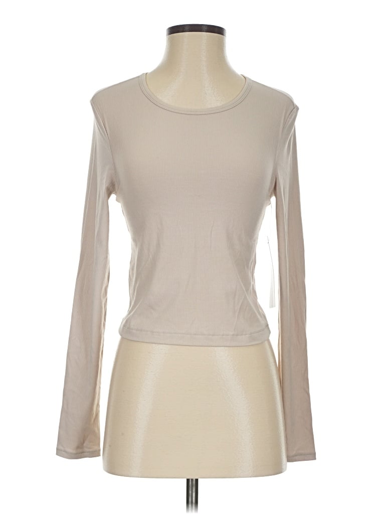 Yogalicious Long Sleeve T-shirt In Tan