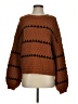 Fashion Polka Dots Brown Pullover Sweater Size S - photo 1