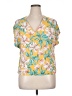 Primark 100% Viscose Yellow Short Sleeve Blouse Size 14 - photo 1