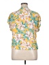 Primark 100% Viscose Yellow Short Sleeve Blouse Size 14 - photo 2