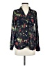 Dna Couture 100% Polyester Floral Black Long Sleeve Blouse Size S - photo 1