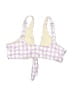Kitty and Vibe Checkered-gingham Purple Swimsuit Top Size XS (30A) - photo 2