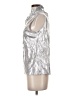 Shein Metallic Silver Sleeveless Blouse Size S - photo 5