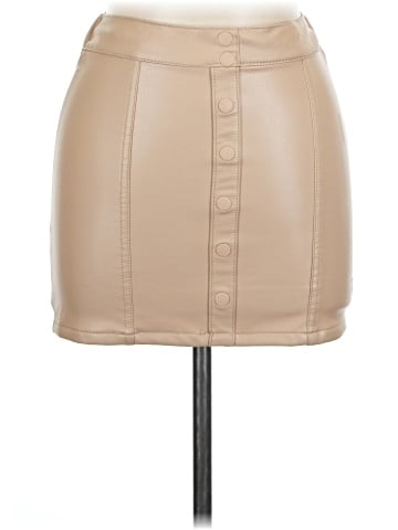 DKNY Faux Leather Skirt (view 1)
