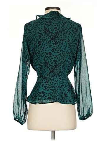 Aqua 3/4 Sleeve Blouse (view 2)