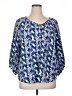 Sunny Leigh 100% Polyester Blue 3/4 Sleeve Blouse Size XL - photo 1