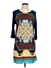 Angie 100% Polyester Paisley Blue Casual Dress Size L - photo 1