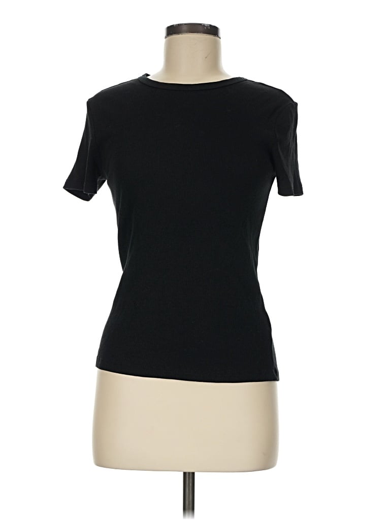 Pre-owned H&m Short Sleeve Turtleneck In Black