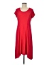 Chico's Solid Red Casual Dress Size Med (1) - photo 1