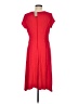 Chico's Solid Red Casual Dress Size Med (1) - photo 2