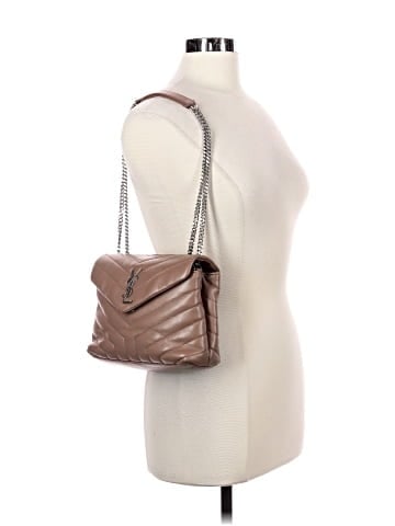 Saint Laurent Leather Quilted Monogram Medium Loulou Chain Satchel (view 2)