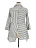 Soft Surroundings Stripes Gray 3/4 Sleeve Button-Down Shirt Size XXL (estimated) - photo 2