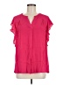 Doe & Rae Pink Short Sleeve Blouse Size M - photo 1