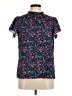 SimpleFun 100% Polyester Floral Blue Short Sleeve Blouse Size M - photo 1