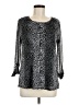 Roz & Ali Silver 3/4 Sleeve Blouse Size M - photo 1