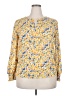 Pleione 100% Polyester Yellow Long Sleeve Blouse Size XL - photo 1