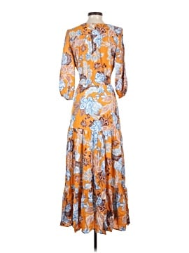 abel the label blue and orange dress Large Abel the Label Blue and Orange Midi Hi Low Floral Dress