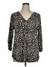 Beacon Black 3/4 Sleeve Blouse Size XL - photo 1