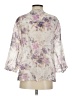 Massimo Dutti 100% Rayon Ivory Purple 3/4 Sleeve Blouse Size 36 - 46 - photo 2