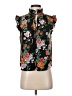 Aqua 100% Polyester Floral Black Sleeveless Blouse Size XS - photo 1