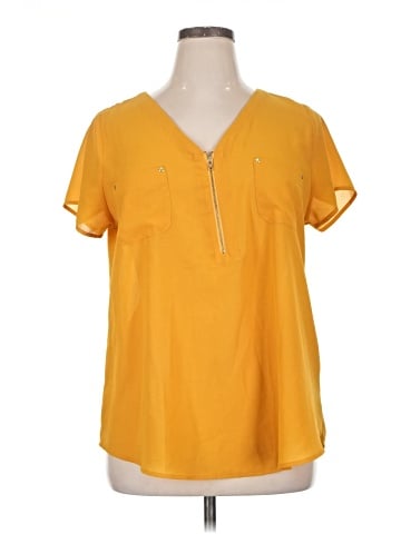 Peach Short Sleeve Blouse (view 1)