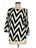 Everly 100% Polyester Chevron-herringbone Black 3/4 Sleeve Blouse Size M - photo 1