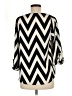Everly 100% Polyester Chevron-herringbone Black 3/4 Sleeve Blouse Size M - photo 2